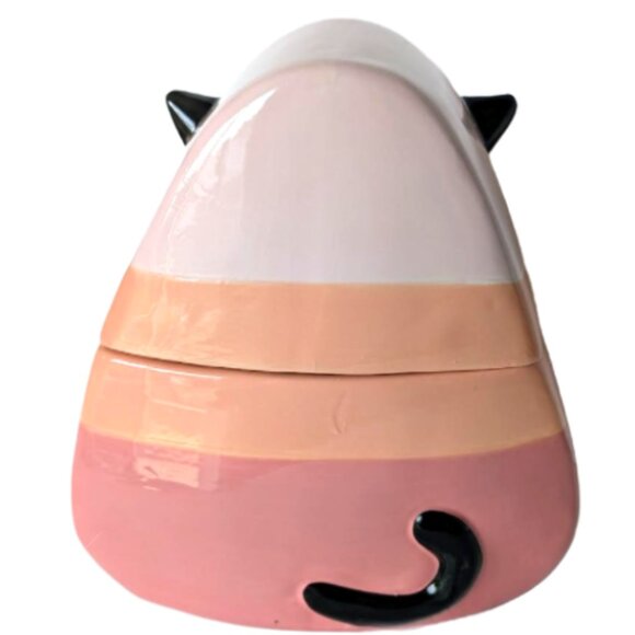 NWT Halloween Candy Corn Cat Jar Canister - Picture 5 of 6